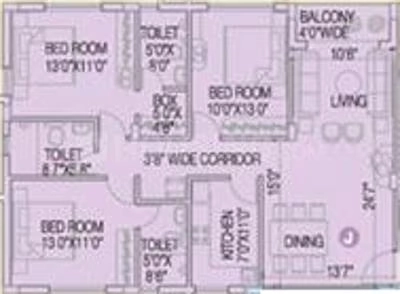 3 BHK Flat in Space Club Town Greens in Lake Town, Kolkata - Image 889194