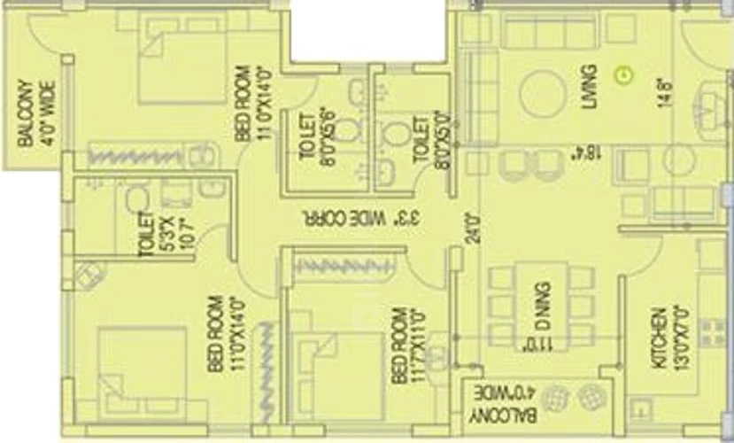 3 BHK Flat in Space Club Town Greens in Lake Town, Kolkata - Image 889195