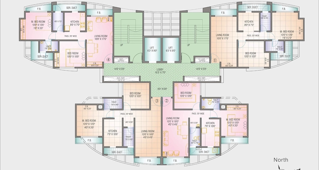 Floor Plan of Sumeet Elegance in Manpada, Thane - Image 350817