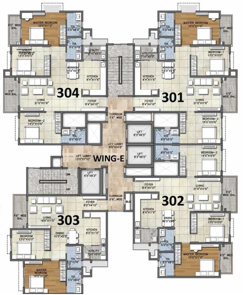 Floor Plan of Ajmera Marina in Yelahanka New Town, Bangalore - Image 350829