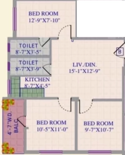 3 BHK Flat in SV Prestige Enclave in Lake Town, Kolkata - Image 889366