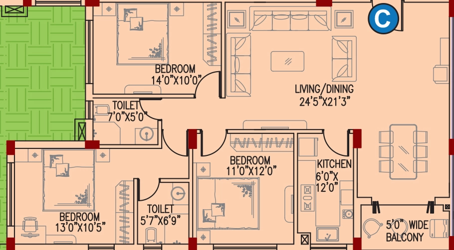 3 BHK Flat in Space Clubtown Gateway in New Town, Kolkata - Image 889372
