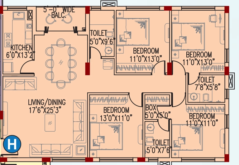 4 BHK Flat in Space Clubtown Gateway in New Town, Kolkata - Image 889375