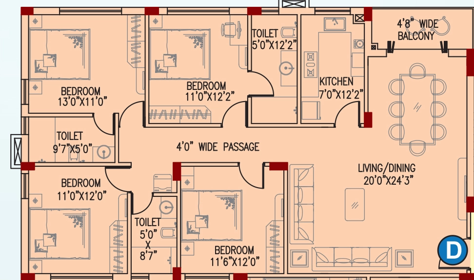 4 BHK Flat in Space Clubtown Gateway in New Town, Kolkata - Image 889376