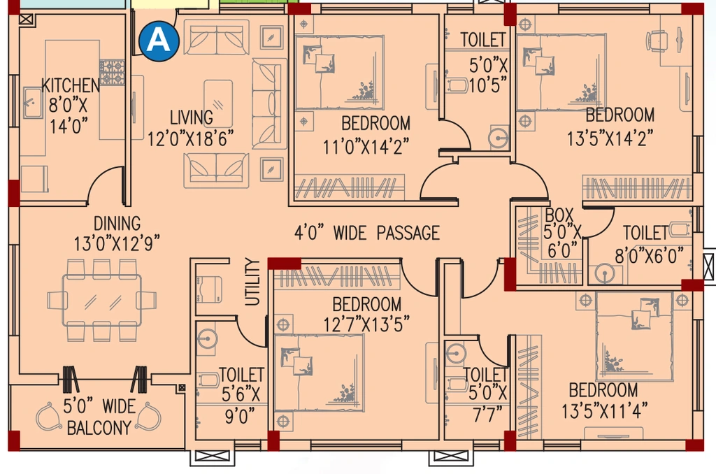 4 BHK Flat in Space Clubtown Gateway in New Town, Kolkata - Image 889377