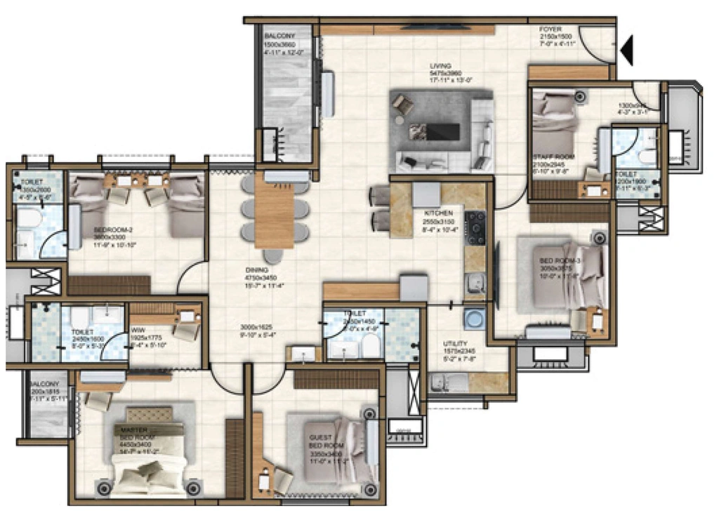 4 BHK Flat in Bren Imperia Grande in HSR Layout, Bangalore - Image 889536