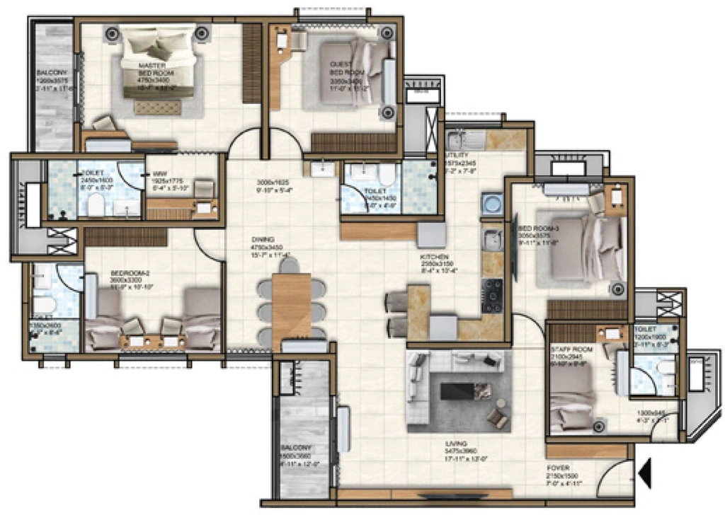 4 BHK Flat in Bren Imperia Grande in HSR Layout, Bangalore - Image 889537