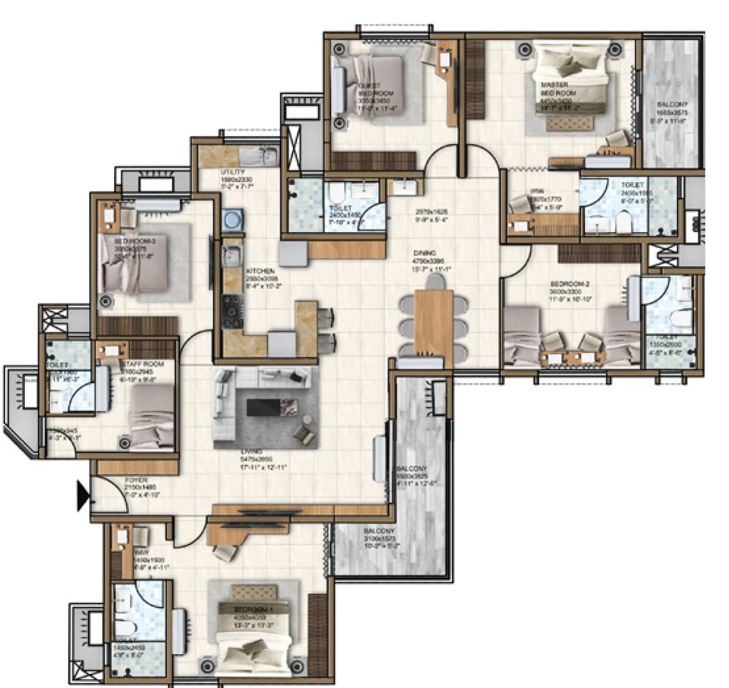 5 BHK Flat in Bren Imperia Grande in HSR Layout, Bangalore - Image 889538