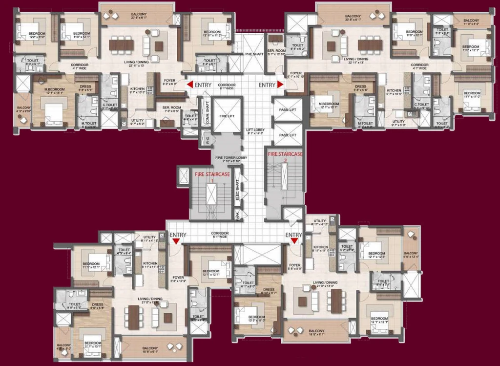 Floor Plan of Concorde Eleve in Aavalahalli, Bangalore - Image 351438
