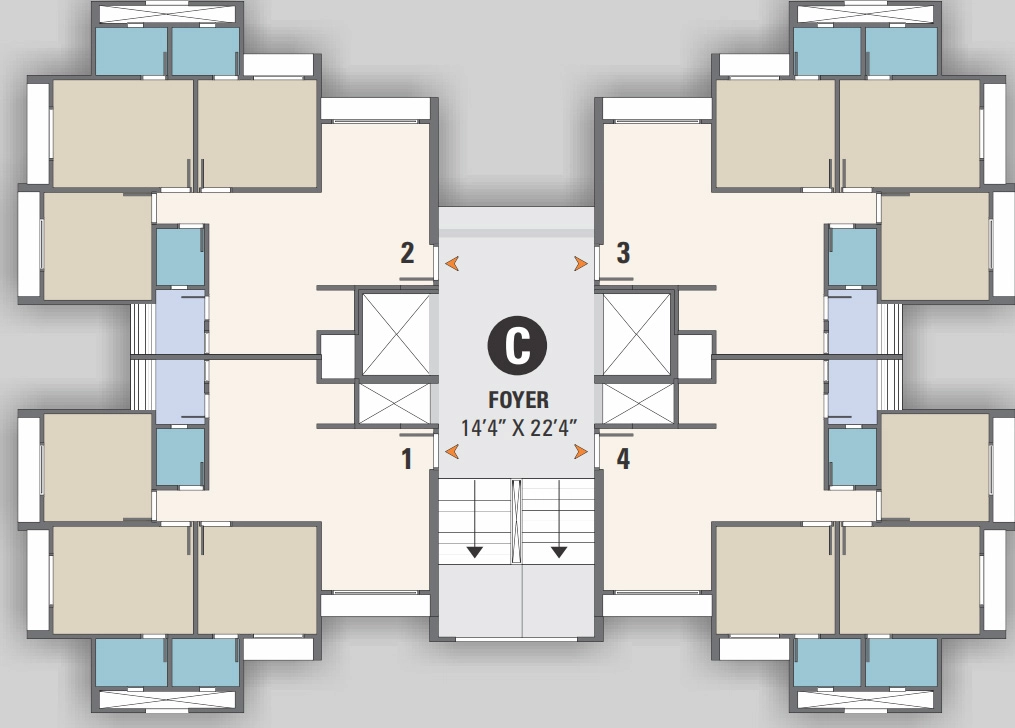 Floor Plan of Basil Skyline in Tragad, Ahmedabad - Image 351486
