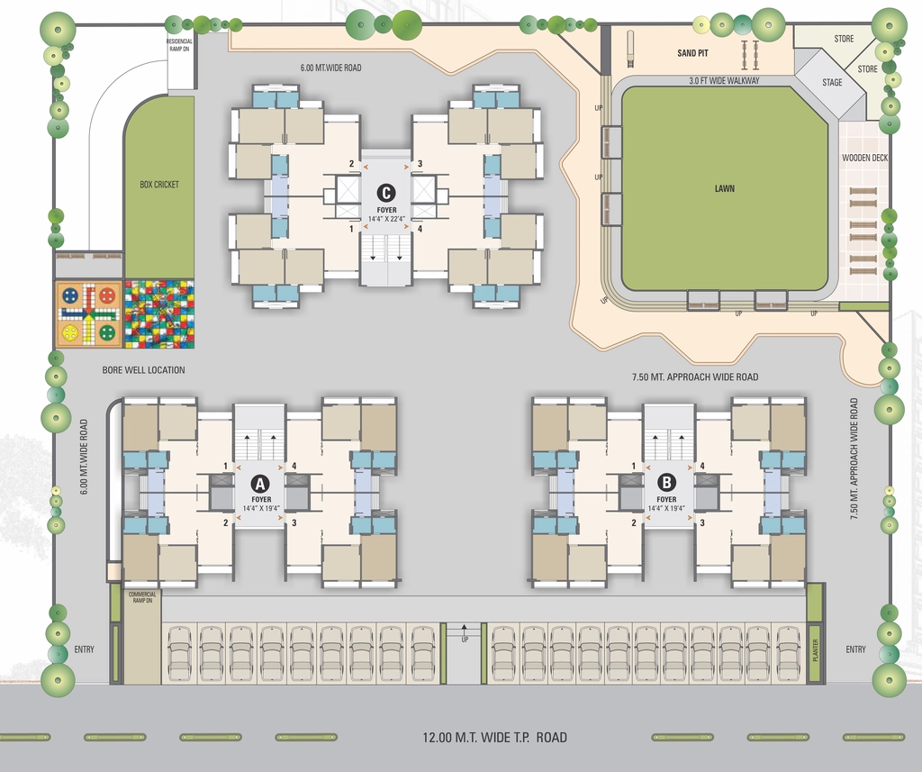 Master Plan of Basil Skyline in Tragad, Ahmedabad - Image 351487