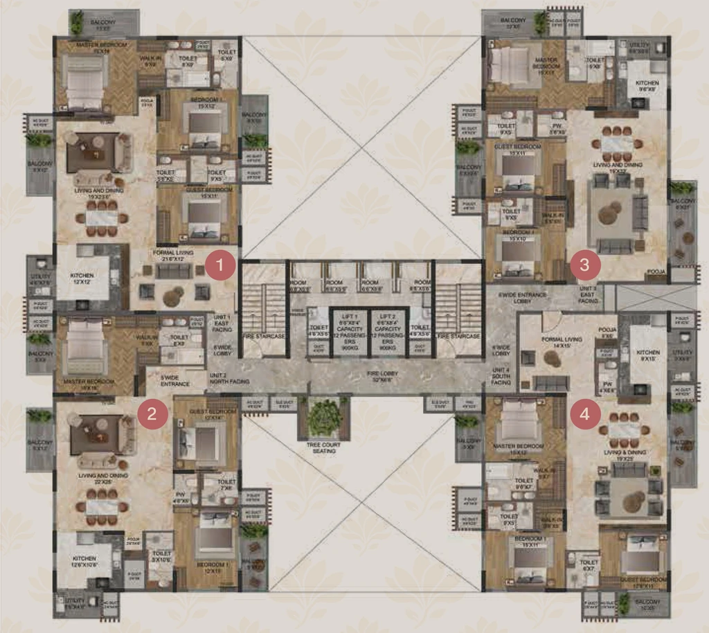 Floor Plan of Magnolia Delight in RT Nagar, Bangalore - Image 351536