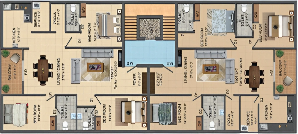 Floor Plan of Foshan Meridian in Nandanam, Chennai - Image 351563