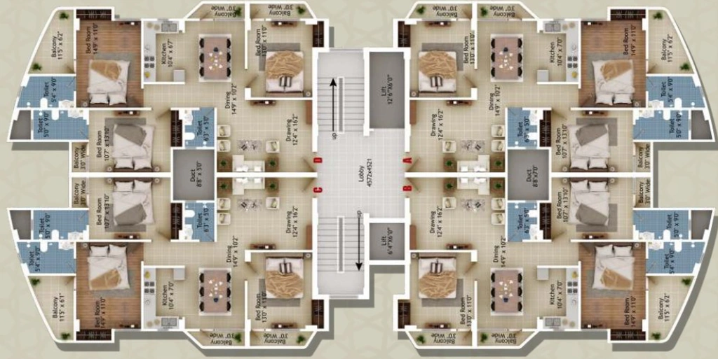 Floor Plan of Samridhi Bellisimo in Argora, Ranchi - Image 351708