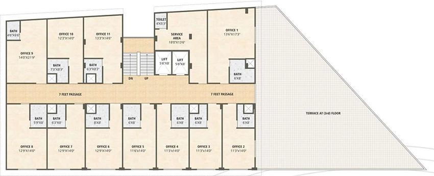 Floor Plan of Pushti Plaza in Sarkhej, Ahmedabad - Image 351887