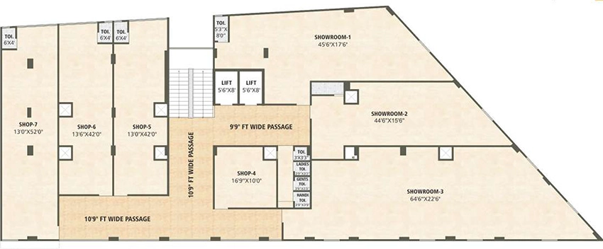 Floor Plan of Pushti Plaza in Sarkhej, Ahmedabad - Image 351886