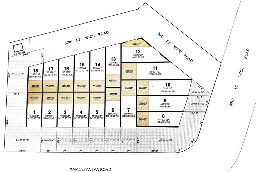Master Plan of Shiv Suvarnabhumi Industrial Estate in Ramol, Ahmedabad - Image 351970