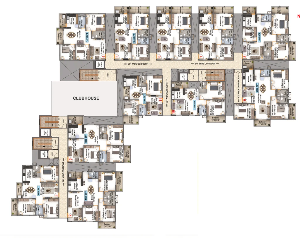 Floor Plan of Adithi Elysian in Varthur, Bangalore - Image 352223
