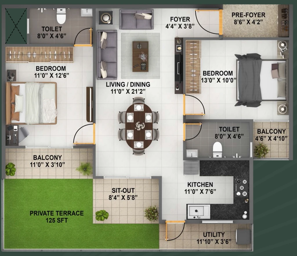 2 BHK Flat in ARS Zurich Phase 2 in Sarjapur, Bangalore - Image 890096