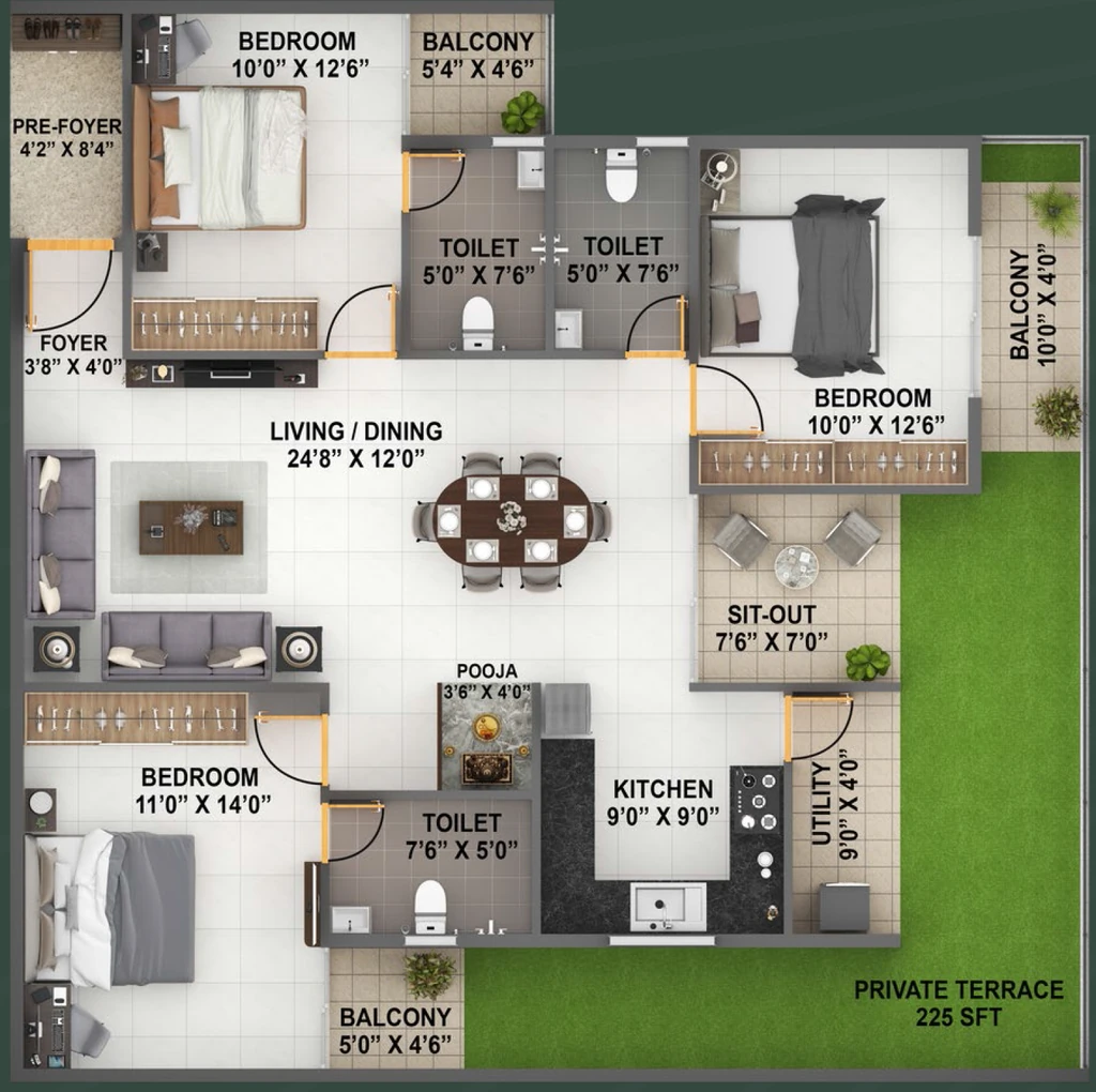 3 BHK Flat in ARS Zurich Phase 2 in Sarjapur, Bangalore - Image 890097