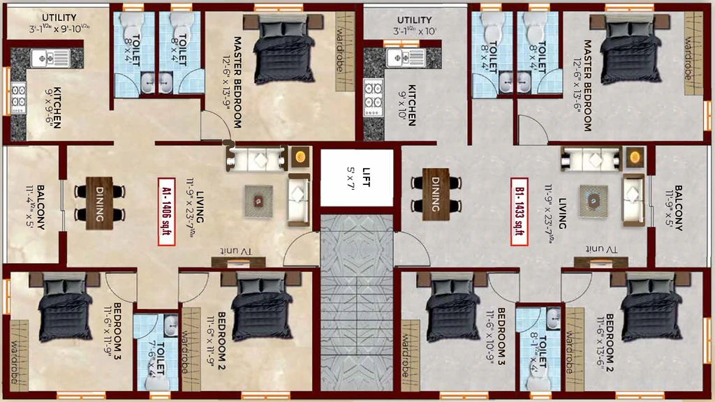 Floor Plan of Abhijeet Regalo in Anna Nagar, Chennai - Image 352283