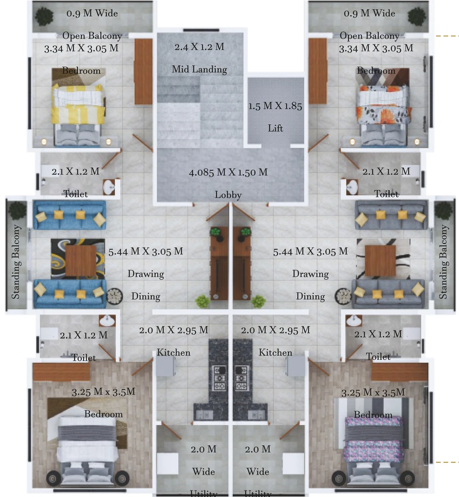 Floor Plan of Sahasara Bhaskar Apartment in Laxmi Nagar, Nagpur - Image 352807