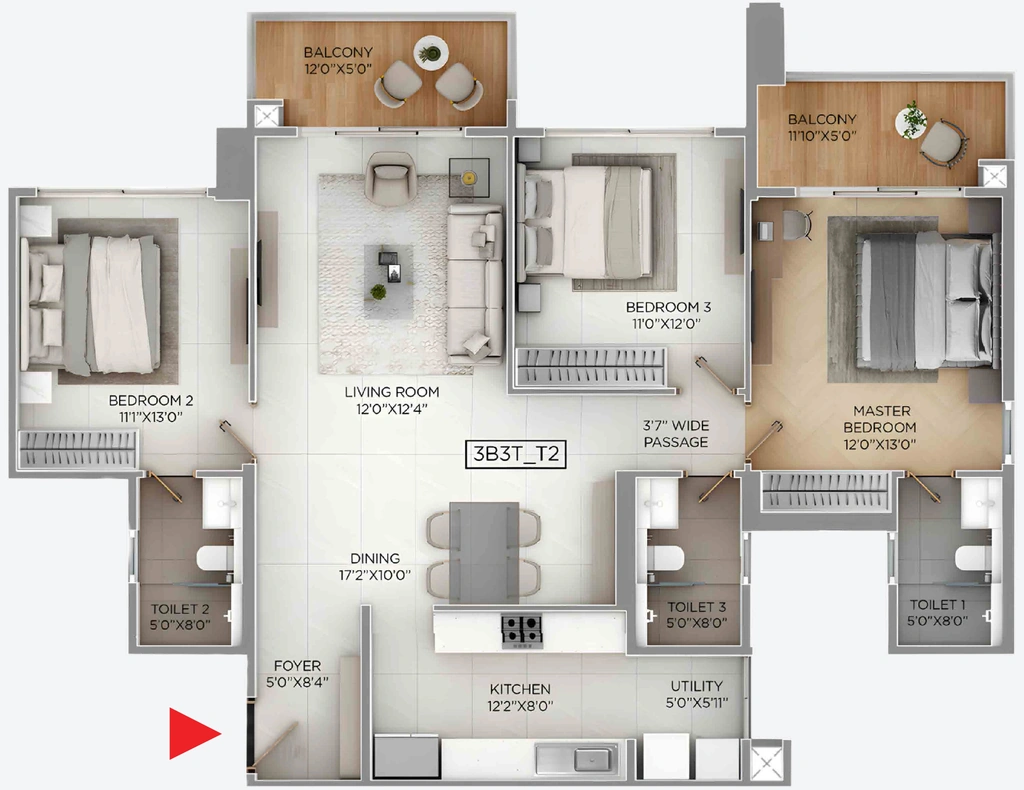 3 BHK Flat in Purva Silversky in Electronic City, Bangalore - Image 911369