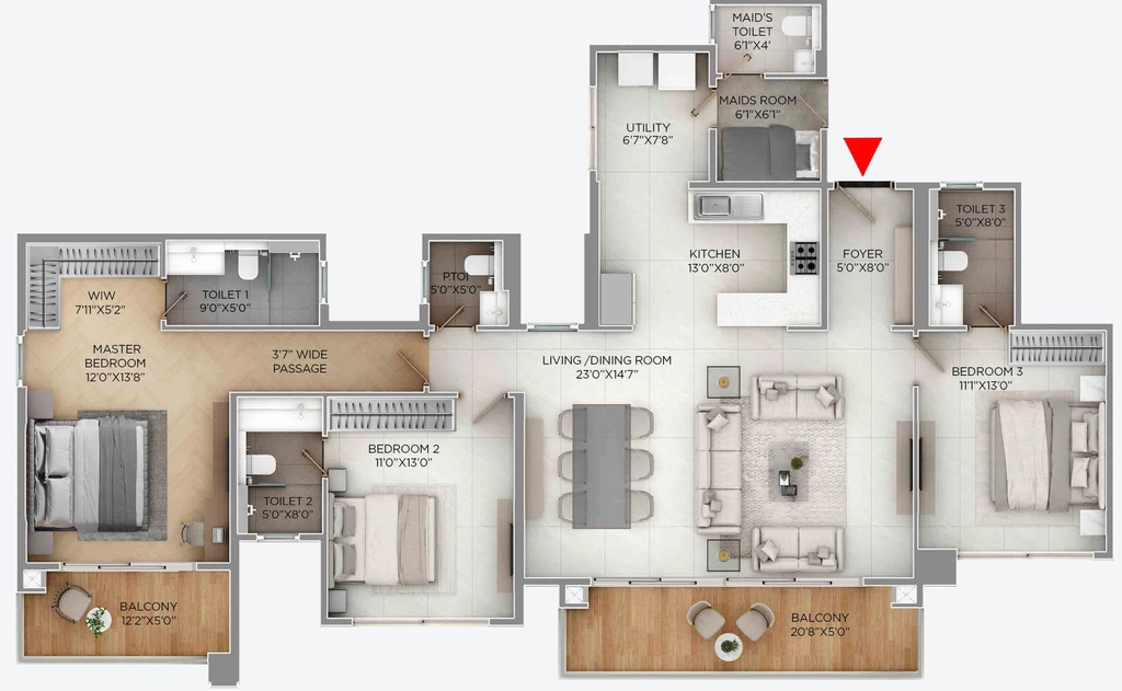3 BHK Flat in Purva Silversky in Electronic City, Bangalore - Image 911370