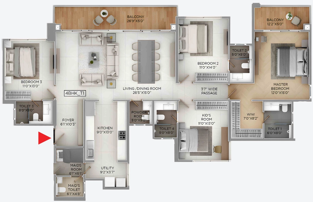 4 BHK Flat in Purva Silversky in Electronic City, Bangalore - Image 911371