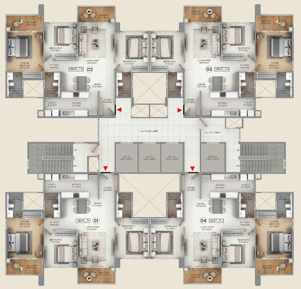 Floor Plan of Purva Silversky in Electronic City, Bangalore - Image 387672