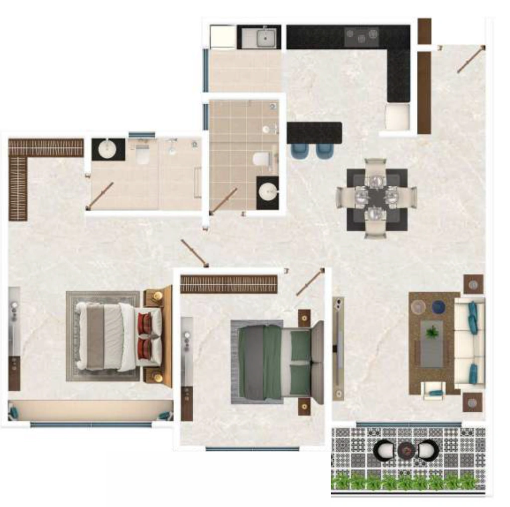 2 BHK Flat in Keya The Urban Forest in Sarjapur, Bangalore - Image 890605