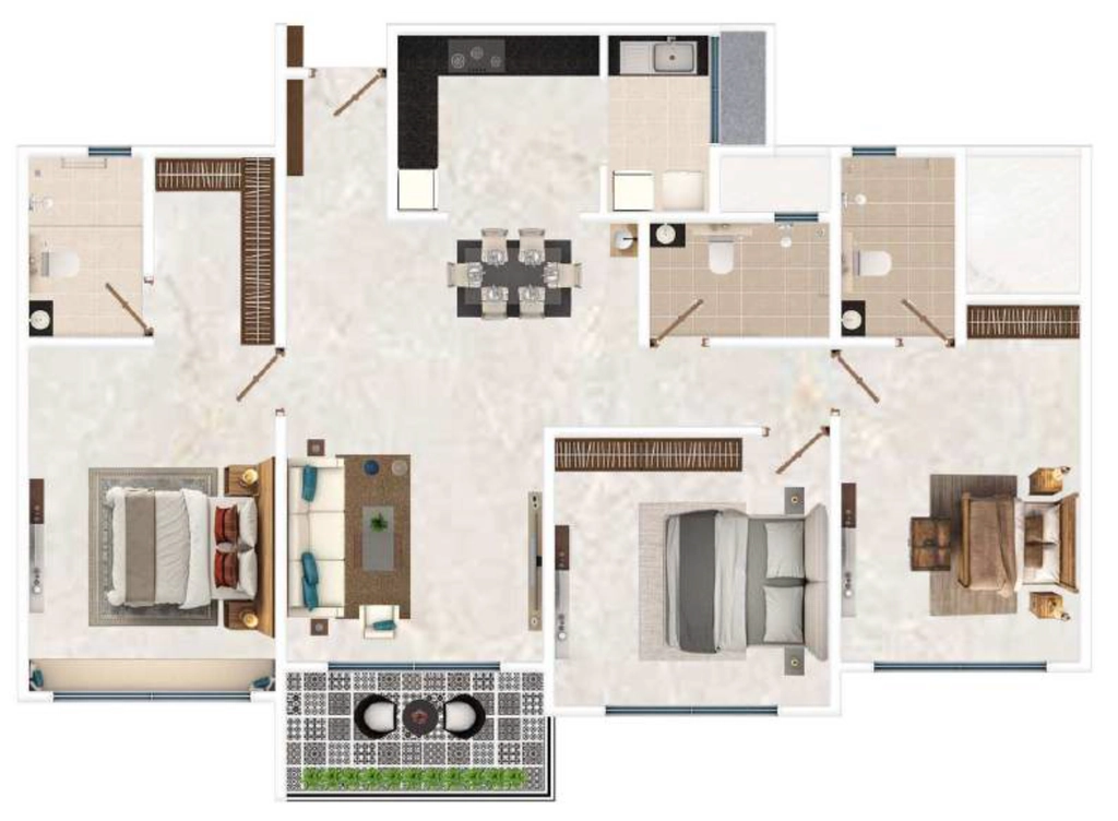 3 BHK Flat in Keya The Urban Forest in Sarjapur, Bangalore - Image 890607