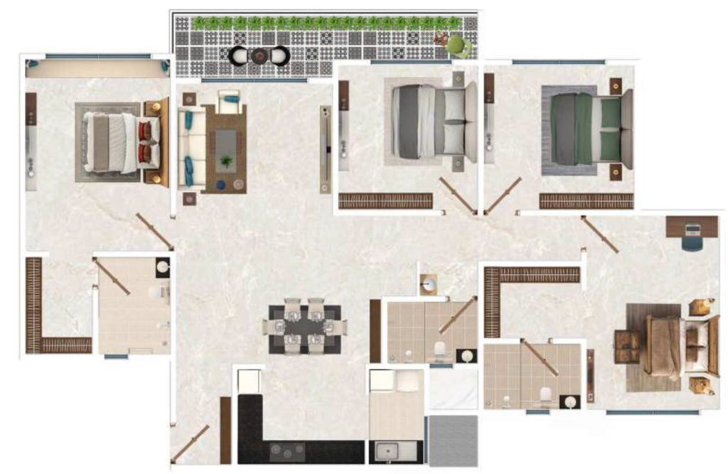 4 BHK Flat in Keya The Urban Forest in Sarjapur, Bangalore - Image 890608