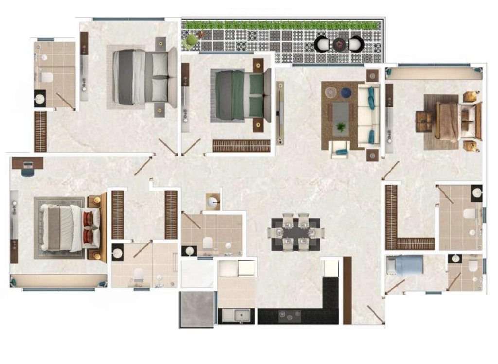 4 BHK Flat in Keya The Urban Forest in Sarjapur, Bangalore - Image 890609