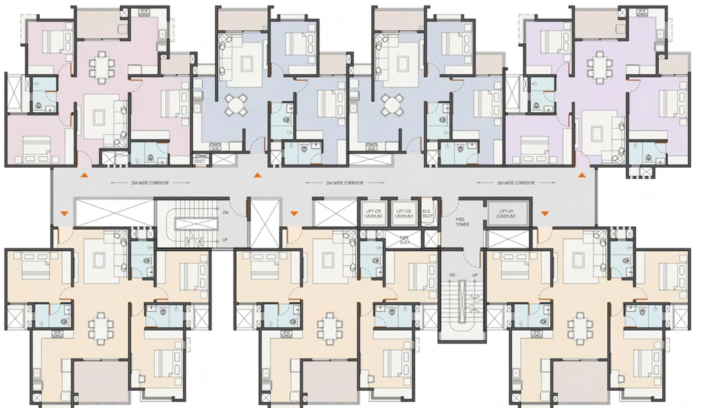 Floor Plan of Modern Spaaces Neon in Anekal, Bangalore - Image 353138