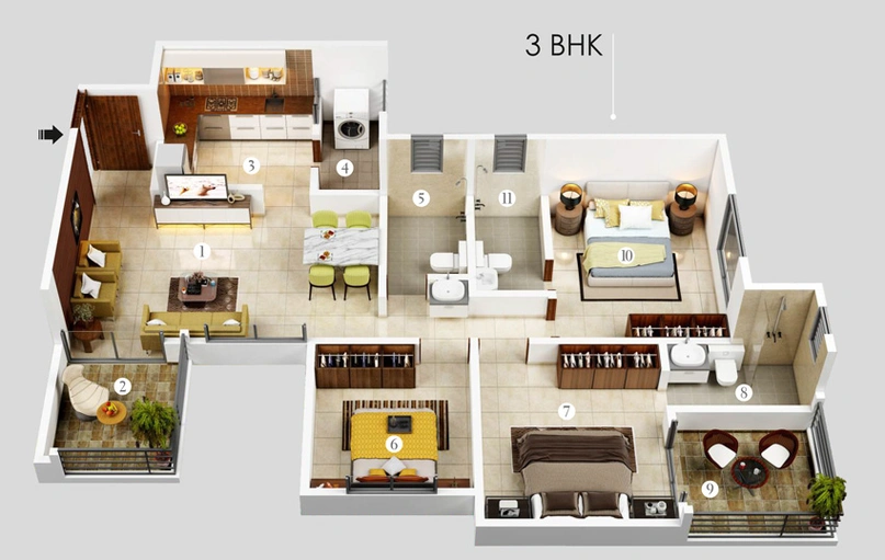 3 BHK Flat in Vardhaman Moonstone in Tathawade, Pune - Image 420950
