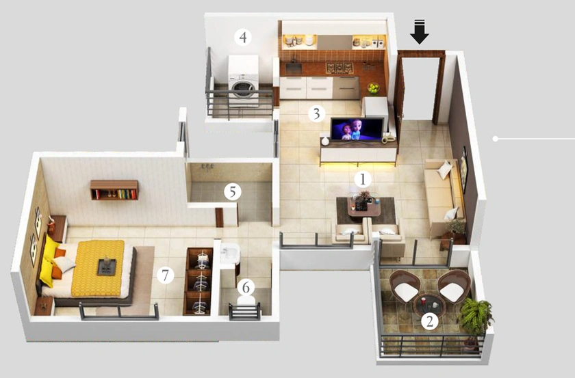 1 BHK Flat in Vardhaman Moonstone in Tathawade, Pune - Image 420948