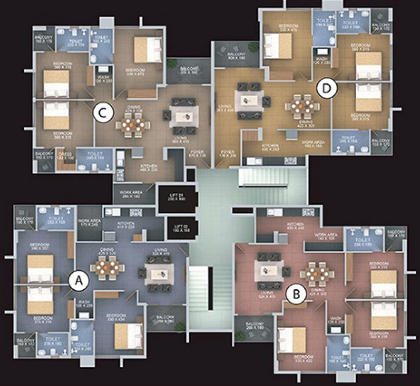 Floor Plan of GD Chaithanya Apartments in Ernakulam, Kochi - Image 353269