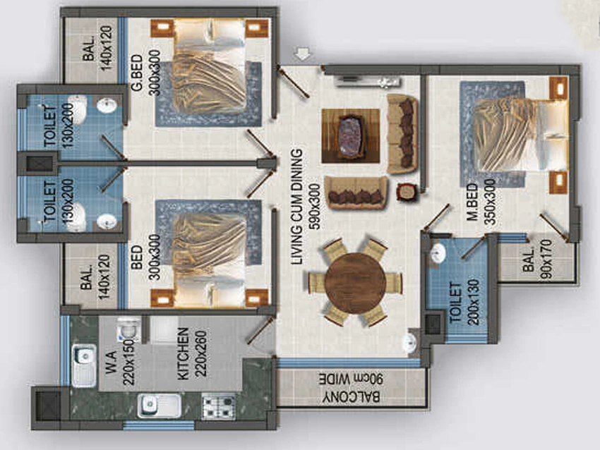 3 BHK Flat in NSD Verona in Eloor, Kochi - Image 890867