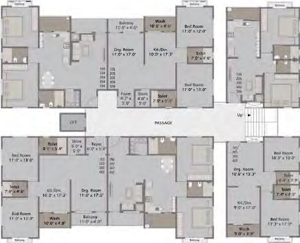 Floor Plan of Vrundalay Heights in Vemali, Vadodara - Image 353794