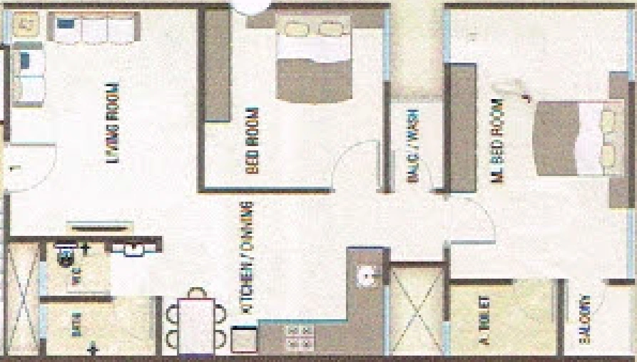 2 BHK Flat in Yogi Uma Avenue in Dandia Bazar, Vadodara - Image 891265
