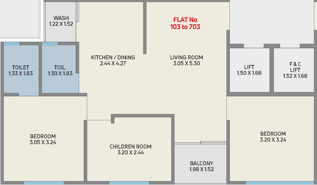 3 BHK Flat in Landmark Westgate Nobella in Undera, Vadodara - Image 891267