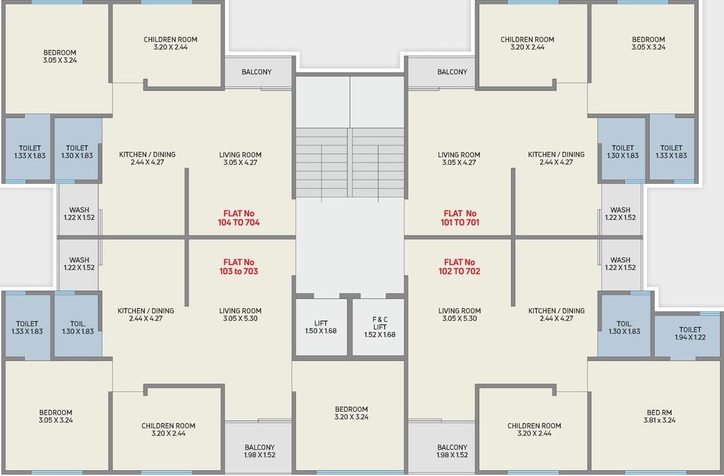 Floor Plan of Landmark Westgate Nobella in Undera, Vadodara - Image 353822