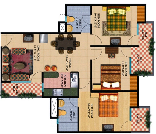 3 BHK Flat in Shourya Aura Chimera in Raj Nagar Extension, Ghaziabad - Image 891476