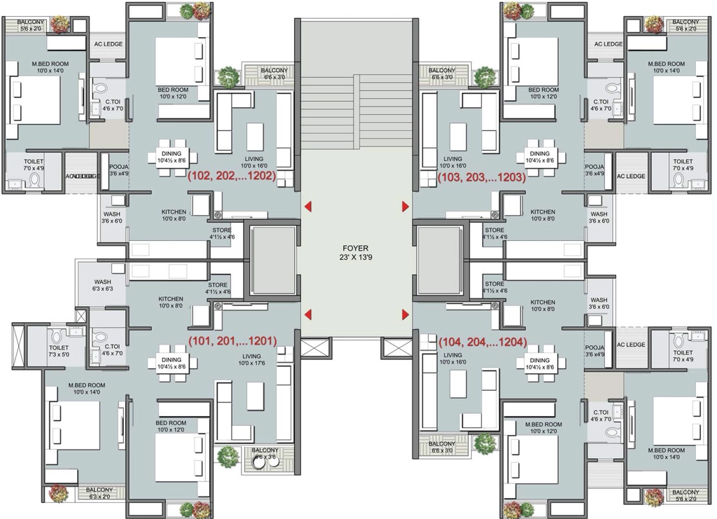 Floor Plan of Dev Aurum in Prahlad Nagar, Ahmedabad - Image 354281