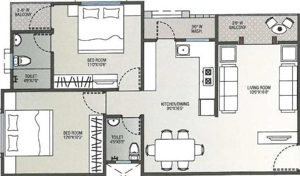 2 BHK Flat in Yogi Greens Residency Phase 2 in Chhani, Vadodara - Image 891324