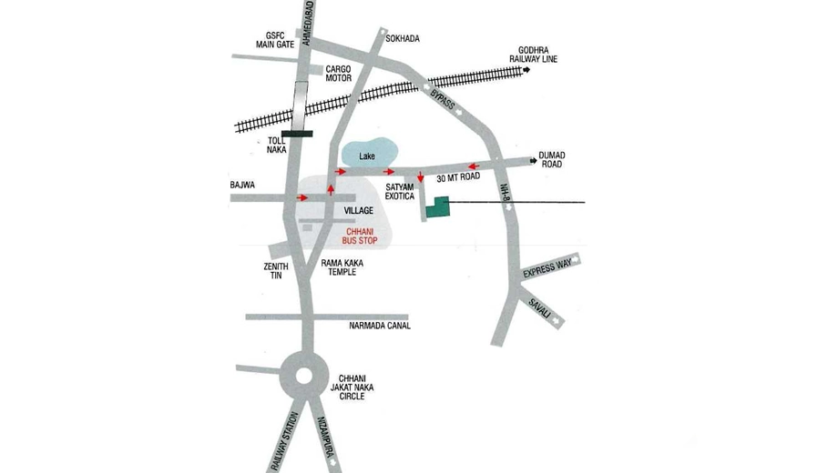 Location of Yogi Greens Residency Phase 2 in Chhani, Vadodara - Image 353967