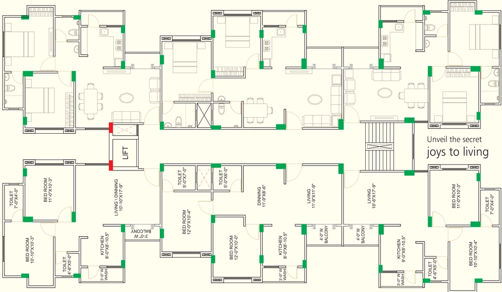 Floor Plan of Yogi Greens Residency Phase 3 in Chhani, Vadodara - Image 353976
