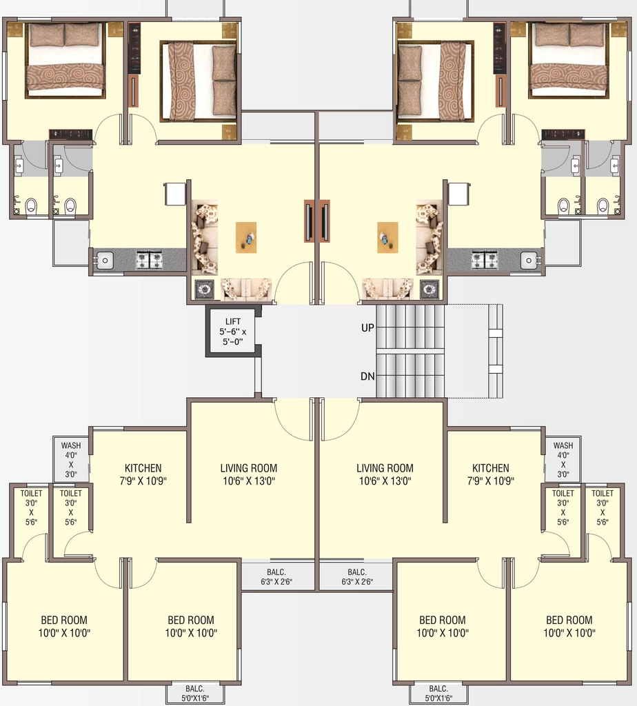 Floor Plan of Shrushti Yogi Shrushti Heights in Manjalpur, Vadodara - Image 353992