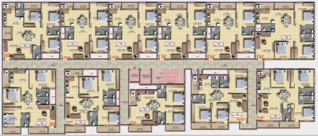 Floor Plan of Hrvy Sai Sapphire in JP Nagar, Bangalore - Image 354097